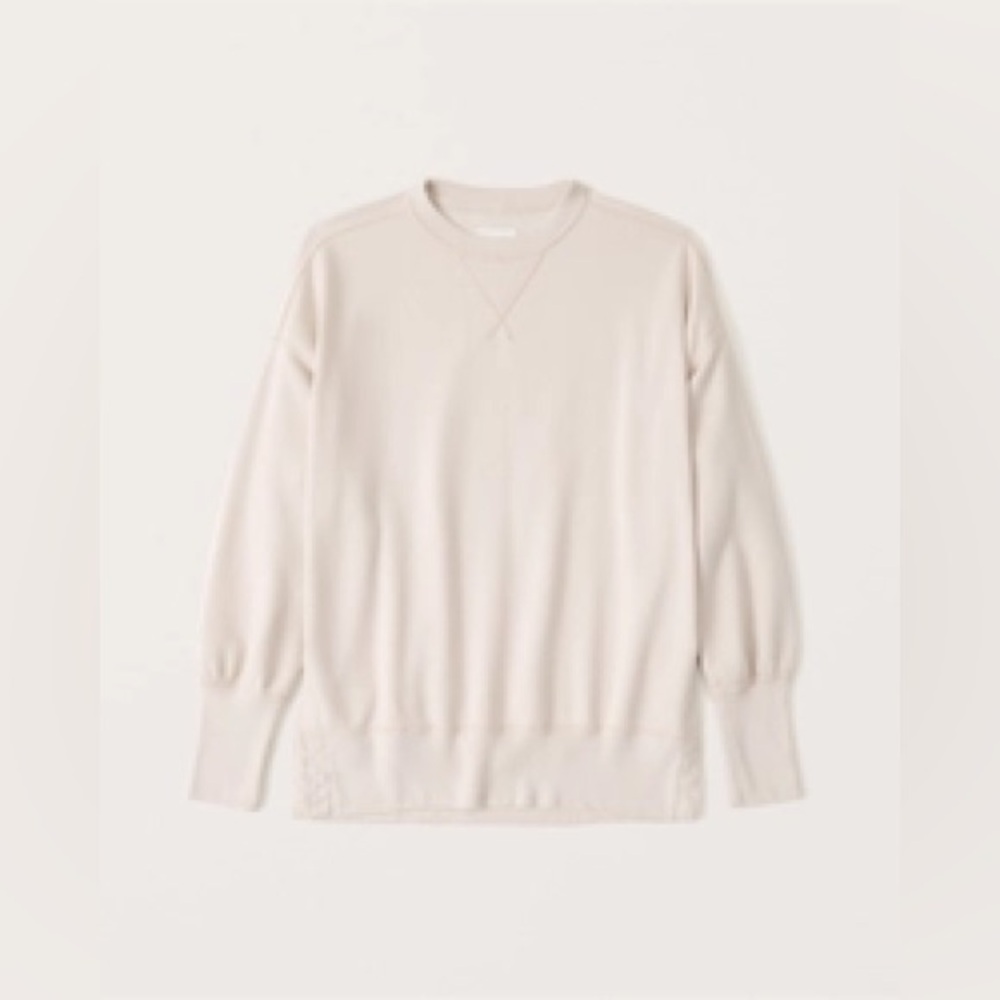 Split-Hem Tunic Crew Sweatshirt